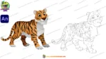 2D Cartoon Tiger Animal Character Set - Animated Jungle Predator Poses - Image 5