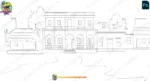2D Cartoon Village Mansion Background - Indian Haveli & Rural Houses Scenery(PSD & PNG) - Image 2
