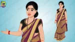 Indian Village Woman 2D Character - Traditional Saree - Image 3