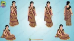 Indian Village Woman 2D Character - Traditional Saree