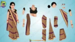Indian Village Woman 2D Character - Traditional Saree - Image 4