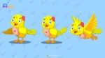 Cute Yellow Bird / Chidiya Character – Fully Rigged for Adobe Animate CC (Cartoon Bird) - Image 5