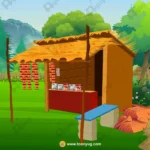 Indian Village Shop Background – 2D Cartoon Dukan Scene for Adobe Animate CC