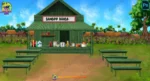 Indian Village Bamboo Dhaba Background
