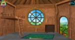 Cartoon Bird House Interior - Wooden Treehouse Bedroom Background (PSD & PNG)