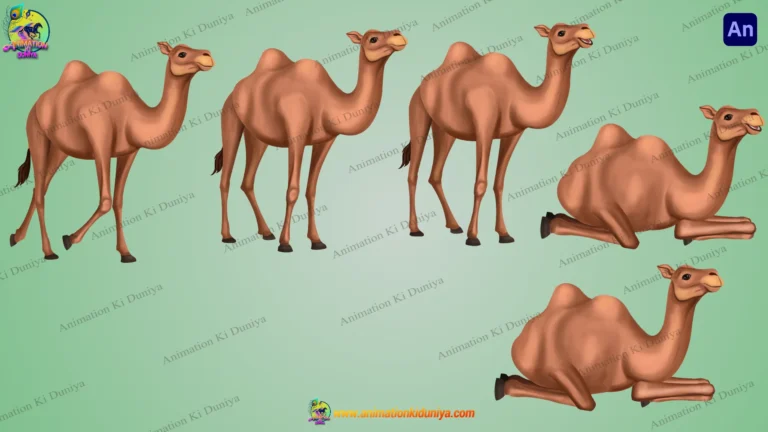 Animated 2D Camel Character Pack - Multiple Poses for Desert Stories