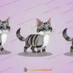 Cute 2D Animated Cat Character Pack for Kids & Moral Stories