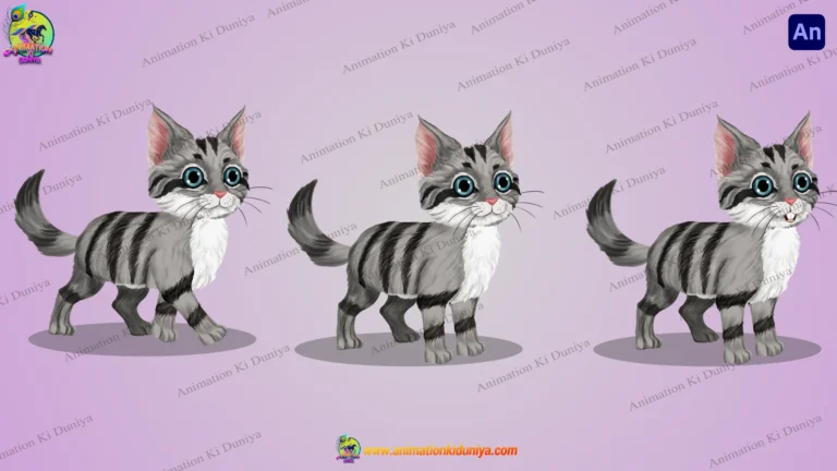 Cute 2D Animated Cat Character Pack for Kids & Moral Stories