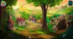 Cinematic Indian Village Landscape - 2D Cartoon Outdoor Background (PSD & PNG)