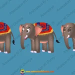 2D Animated Elephant Character Pack for Royal & Moral Stories