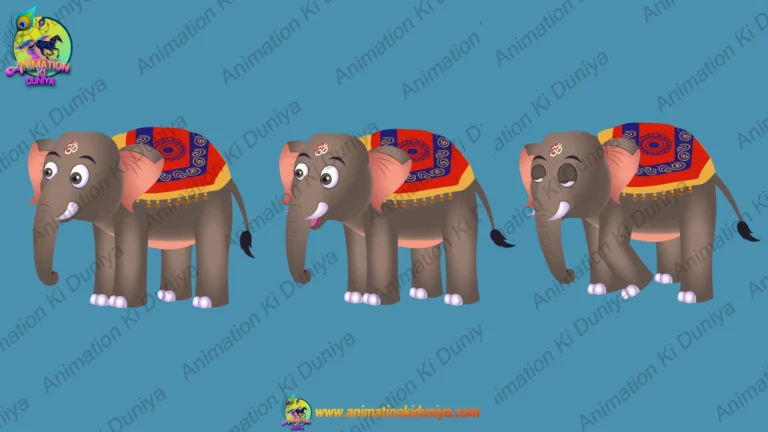 2D Animated Elephant Character Pack for Royal & Moral Stories