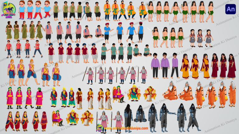 25 Indian Human Character Mega Bundle - 2D Animation