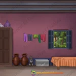 2D Indian Village House Interior Background- (PSD & PNG)