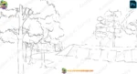 2D Cartoon Forest Background with Layered PSD - Sunny Woods Landscape - Image 2