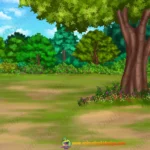 2D Cartoon Jungle Ground Background - Sunny Forest Meadow (PSD & PNG)
