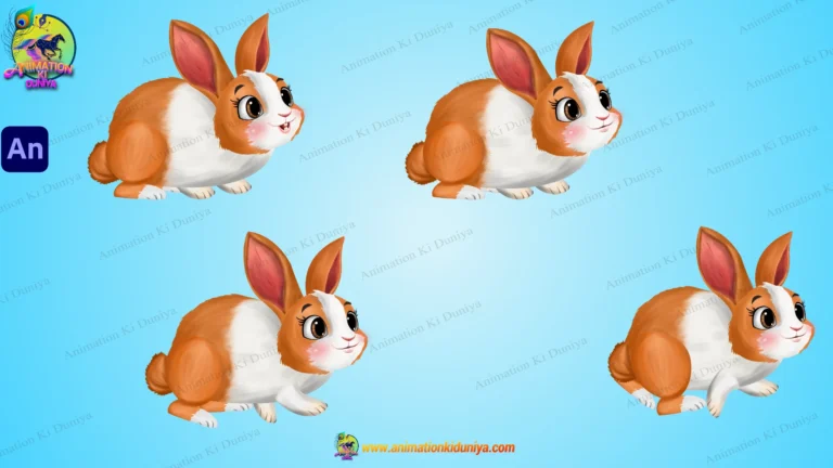 Cute 2D Animated Rabbit Character Pack for Moral Stories & Rhymes