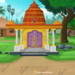 Indian Village Mandir PSD High Quality Background