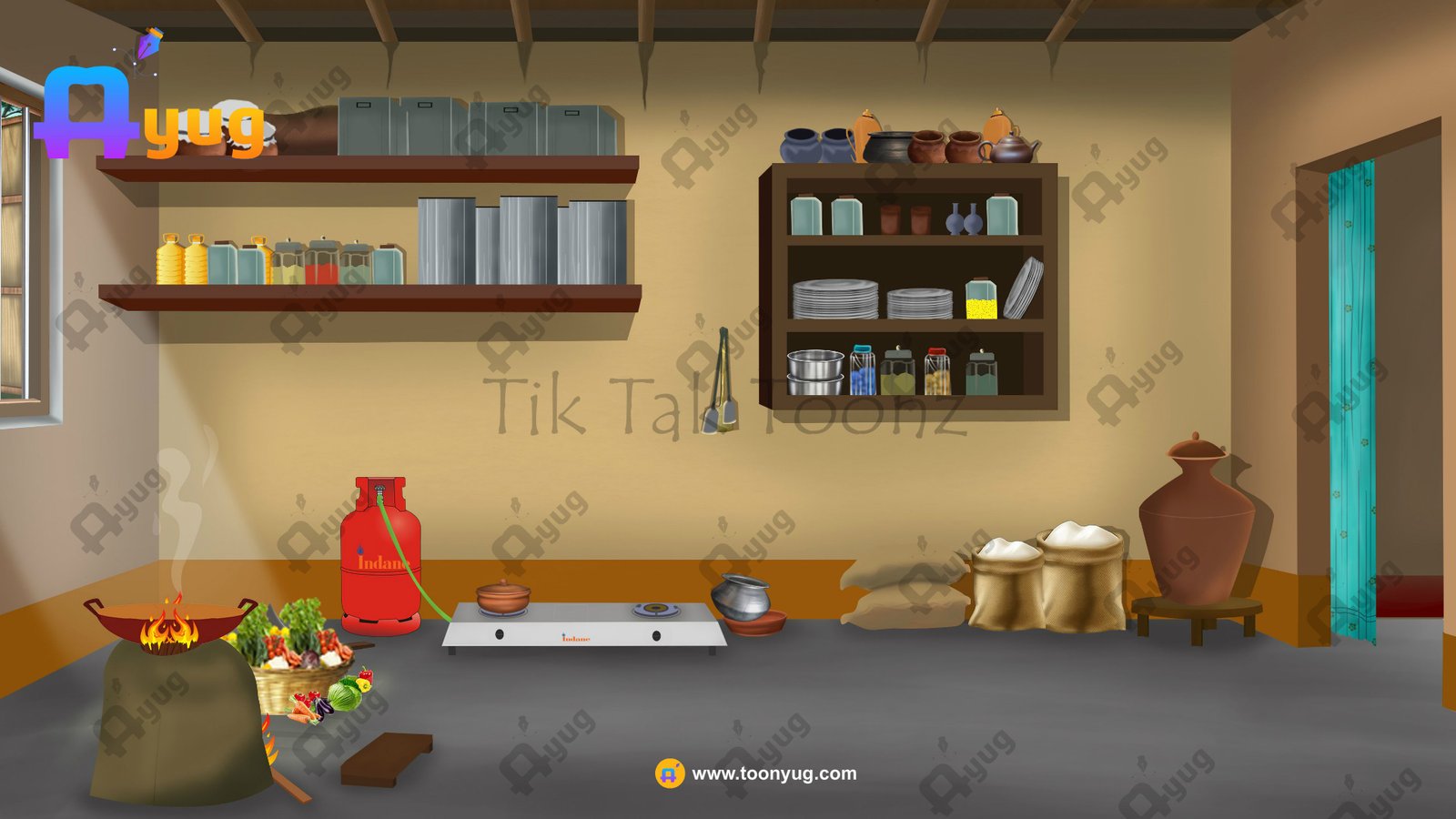 poor-village-kitchen Indian Poor Village Kitchen PSD High Quality Background - Image 1