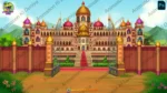 Grand Palace Main Entrance - Royal Gate 2D Animation Background (PSD & PNG)