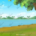Village River Side View PSD High Quality Background