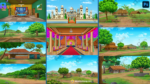 10 Premium High Quality PSD Backgrounds Pack For Moral Story (Village, Shop, Rajdarbar, Mahal, Jungle)