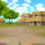 Traditional Indian Village Background with Mud Houses - 2D Animation (PNG & PSD)