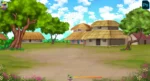 Traditional Indian Village Background with Mud Houses - 2D Animation (PNG & PSD)