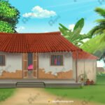 Indian Village House Front View PSD High Quality Background