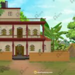 Indian Village Haveli PSD High Quality Background