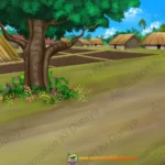Indian Village Road with Mud Houses Background - 2D Animation PNG & PSD
