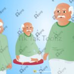 Indian Village Old Fat Man (Dada) Animated Human Character