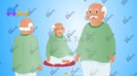 Indian Village Old Fat Man (Dada) Animated Human Character