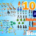 100+ Ultimate Animated Characters Mega Bundle – Humans, Birds & Animals for Adobe Animate CC