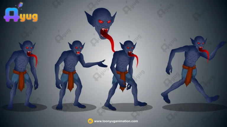 Evil Blue Goblin / Dark Forest Demon – Fully Animated & Rigged for Adobe Animate CC