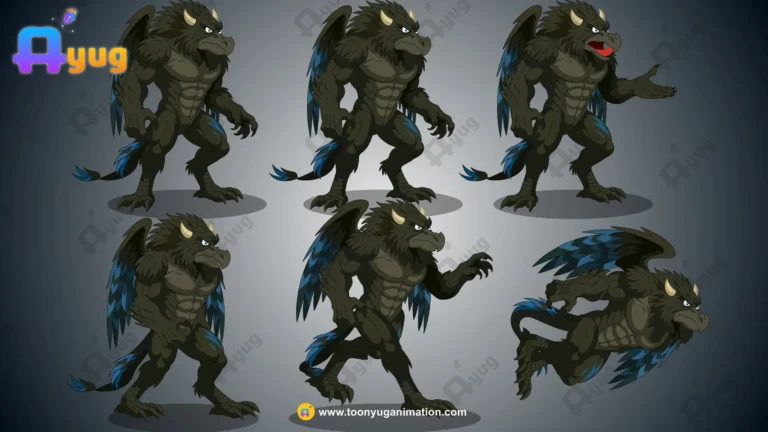 Gryphon Warrior / Garuda Rakshas – Fully Animated & Rigged for Adobe Animate CC
