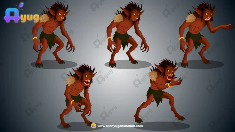 Red Demonic Beast / Maha Rakshas – Fully Animated & Rigged for Adobe Animate CC