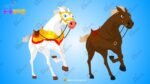 2-in-1 Horse Asset Pack: Professional White & Brown Stallions with Gallop & Walk Cycles (.FLA) - Image 2