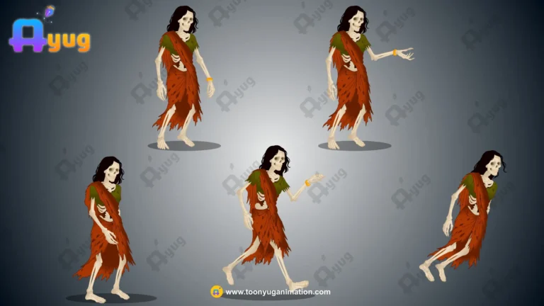 Skeletal Ghost / Kankaal Bahu Chudail – Fully Animated & Rigged for Adobe Animate CC