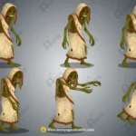 Zombie Woman / Kankal Eldier Chudail Character – Fully Animated & Rigged for Adobe Animate CC