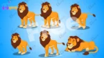 Free 2D Lion Character Set: 5+ Animated Poses & Expressions (.FLA)