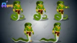 Naga Warrior / Snake Man Character – Fully Animated & Rigged for Adobe Animate CC