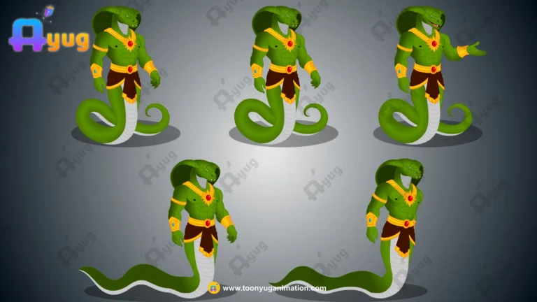 Naga Warrior / Snake Man Character – Fully Animated & Rigged for Adobe Animate CC