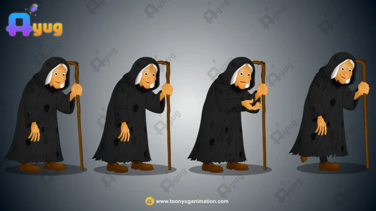Old Witch & Kind Hag Dual Character Set – Fully Animated & Rigged for Adobe Animate CC