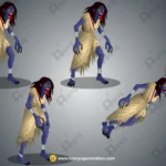 Vengeful Blue Spirit / Purple Chudail Character – Fully Animated & Rigged for Adobe Animate CC