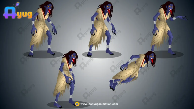 Vengeful Blue Spirit / Purple Chudail Character – Fully Animated & Rigged for Adobe Animate CC