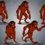 Monster Monkey / Vanar Rakshas – Fully Animated & Rigged for Adobe Animate CC