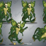 Skull-Butterfly Hybrid / Keet Rakshas – Fully Animated & Rigged for Adobe Animate CC