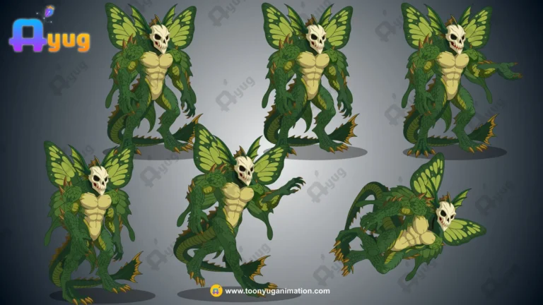 Skull-Butterfly Hybrid / Keet Rakshas – Fully Animated & Rigged for Adobe Animate CC