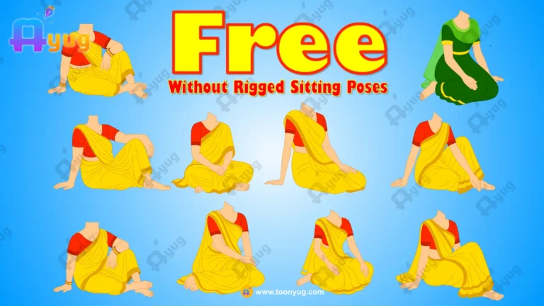 10+ Indian Woman Sitting Poses – Free Asset Pack for Adobe Animate CC