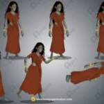 Vengeful Zombie Woman / Chudail Character – Fully Animated & Rigged for Adobe Animate CC